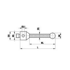 Щуп Renishaw M3 L 75мм Ø10 A-5004-1992 шарик из нитрида кремния